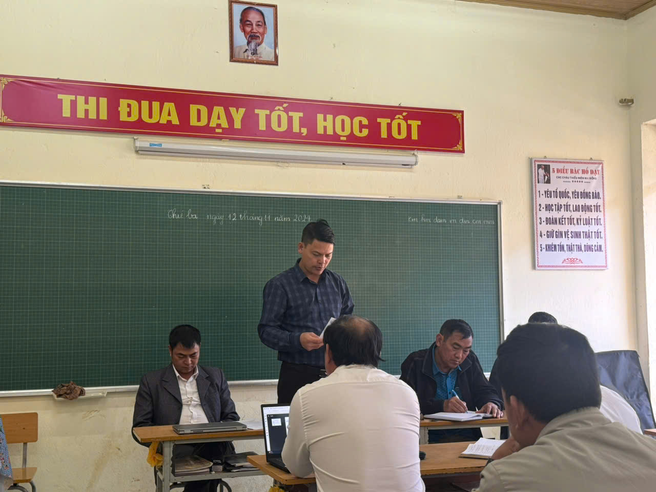 TRƯỜNG PTDTBT TH QUANG TRUNG ĐÓN ĐOÀN KIỂM TRA CÔNG TÁC QUẢN LÝ, CHỈ ĐẠO NĂM HỌC 2024 -2025